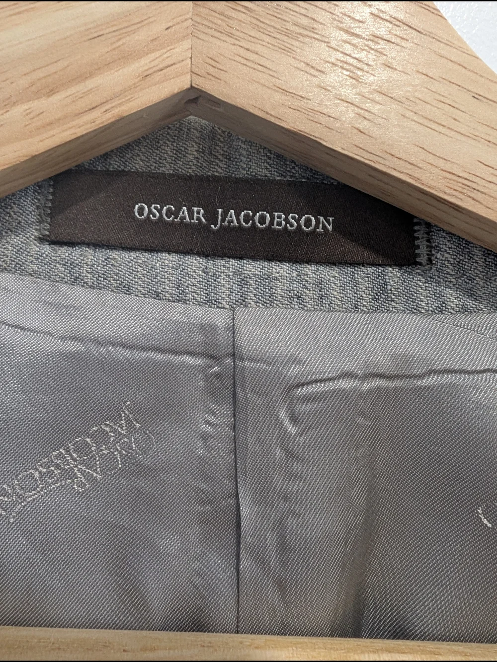 Oscar Jacobson Epic 100% Linen Blazer Gray Pinstripe Unstructured Sport Coat 44